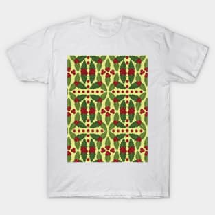 Holly Berries Pattern T-Shirt